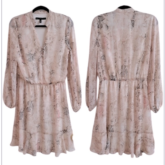 White House Black Market Snake-Print Soft Blouson Mini Dress - 4 - Picture 3 of 17